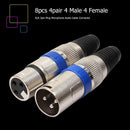 8pcs 3Pin XLR Connector Microphone Plug Male Female Adapter MIC Wire Connec