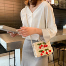 Summer Cherry Straw Messenger Bags Women Handbags Crossbody Shoulder Bag