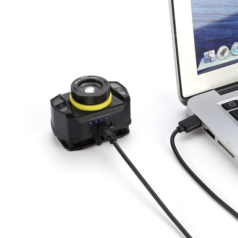 LED Headlamp USB Charging Outdoor Camping Fishing Work Headlight Searchligh
