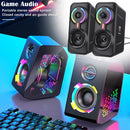 2pcs ONIKUMA L6 Portable Wired Gaming Stereo Speakers LED Audio Laptop Speaker