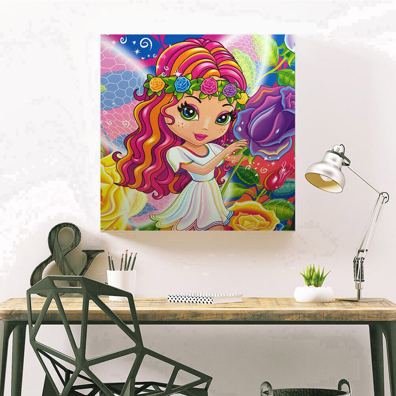 Diamond Painting Full Round Drill Lisa Frank Rose Fairy Rhinestone Modern Craft