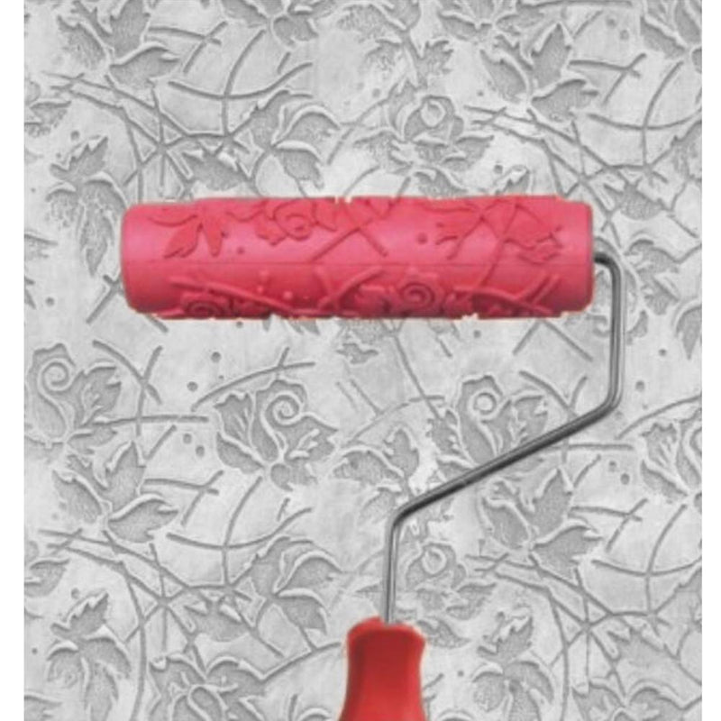 7inch Flowers Pattern Paint Rubber Roller for Home Shop Wall Creative Decor