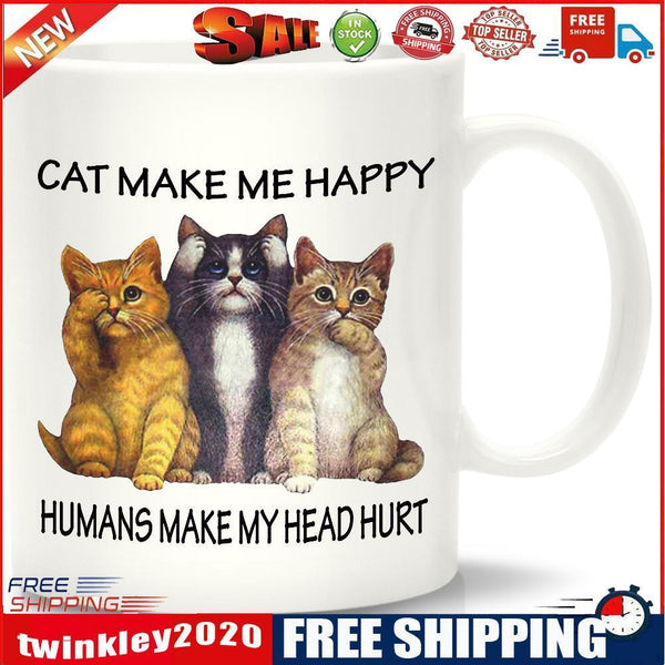 DIY Customized Ceramic Cup Cat Coffee Breakfast Milk Tea Drinkware Home Mug
