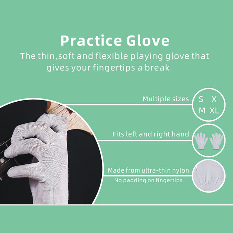 Anti-slip Nylon Gloves Guitar Bass Gloves Musical Instrument Practice Hand Co
