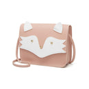 Women PU Leather Crossbody Cute Cartoon Cat Mini Square Shoulder Bag (Pink)