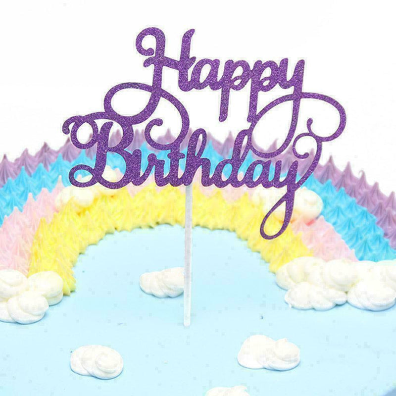 Kid Happy Birthday Cake Plugin Glitter Calligraphy hot Decor Home Bling G1A3