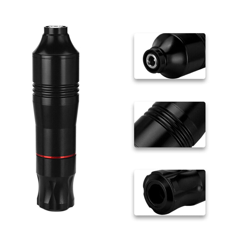 Tattoo Rotary Pen Kits Permanent Double Ring Hexagon Motor (Pen Black)