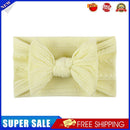 Soft Nylon Baby Headband Bows Newborn Girls Infant Turban Hairband (Beige)