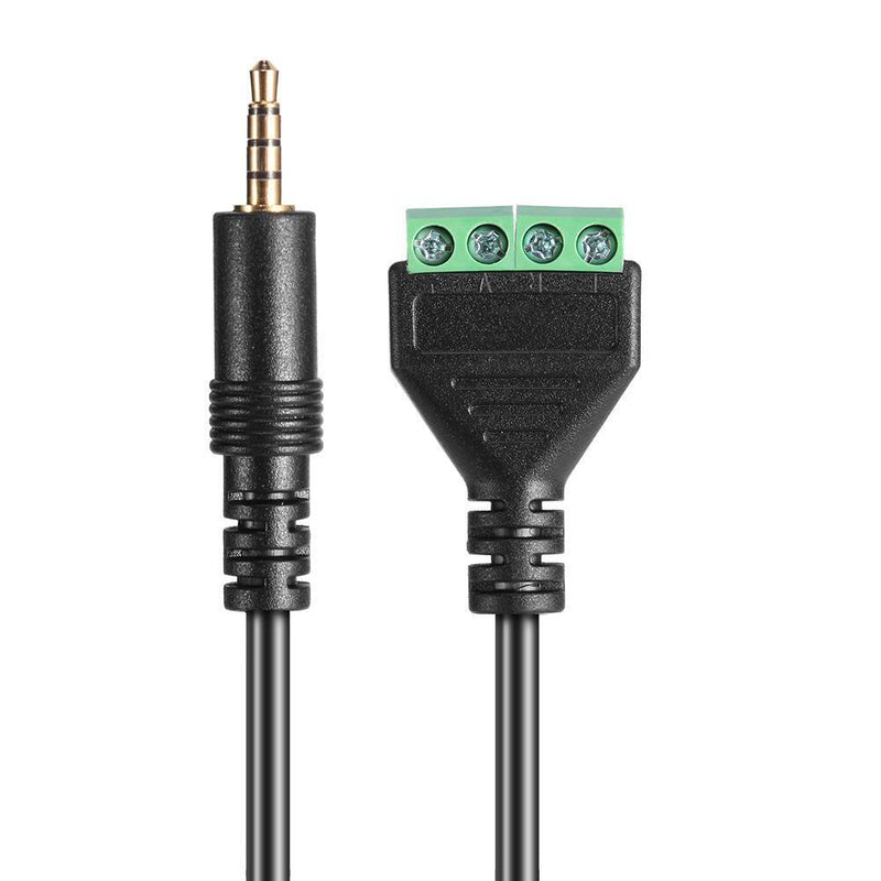 3.5mm Stereo 4 Pole Male Plug to 4 Pin AV Screw Video Balun Terminal Cable
