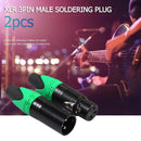 1 Pair XLR 3Pin Male Female DIY Audio Cable Connectors Solder Plug (Green) Newly