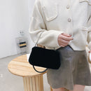 Retro Animal Chain Underarm Bags Purse Women Plush Top-handle Clutch (2)