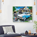 Canvas Painted Oil Paint By Numbers Washing Car Wall Art Modern Bedroom Decor