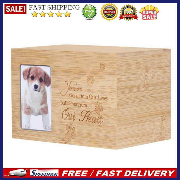 Wooden Pet Urn Box Dog Cat Cremation Personal Peaceful Memorial Photo Frame B