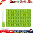 50 Cavity Gummy Bears Silicone Soap Ice Cube Tray Baking Mold (Green) Newly