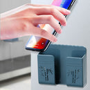 Wall Mounted Storage Box Mobile Phone Plug Remote Control Holder (Blue) Newly