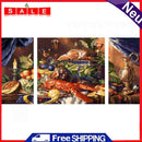 3pcs Various Foods Oil Paint By Numbers Kits DIY Handpainted Home Decoration