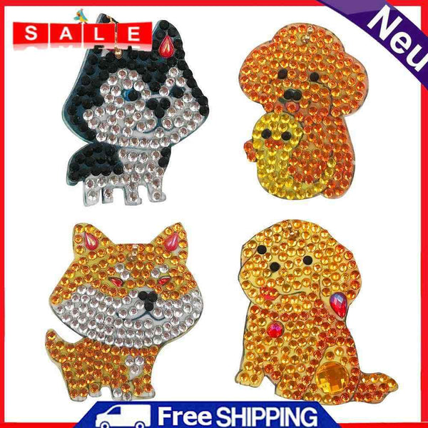 4pcs DIY Special Shape Full Drill Woman Girl Jewelry Keyring Christmas Gift