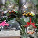 15Pcs Clear Ball Xmas Plastic Baubles Refillable Craft Christmas Party DIY