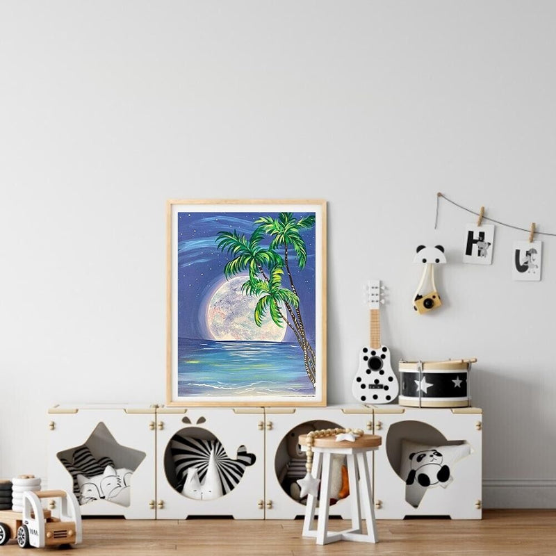 Sea Moon Oil Paint By Numbers Hand Painted Wall Art Craft Home Decoration Gifts