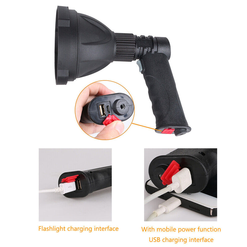 Super Bright Torch Waterproof Flashlight 4000mAh for Outdoor Emergency Patrol