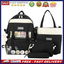 4pcs/Set Women Canvas Backpacks College Teenager Rucksack Mochila Shoulder Bags