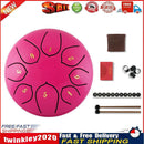 6 inch 8 Tune Hand Pan Tank Steel Tongue Drum Percussion Instrument (Pink) Newly