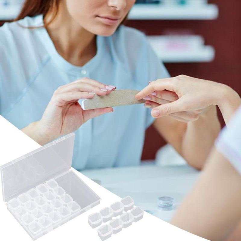 28 Grids Nail Storage Box Transparent Case Art Alex Organizer Makeup Beauty Tool