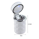 Car Ashtray with LED Lights Auto Cigarette Container Holder Box (White) Newly