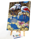 Painting By Numbers DIY Drinking Crane Hand Painted Digital Oil Picture Decor