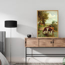 Frameless Painting By Numbers Kit Watering Cows DIY Drawing On Canvas Art Craft