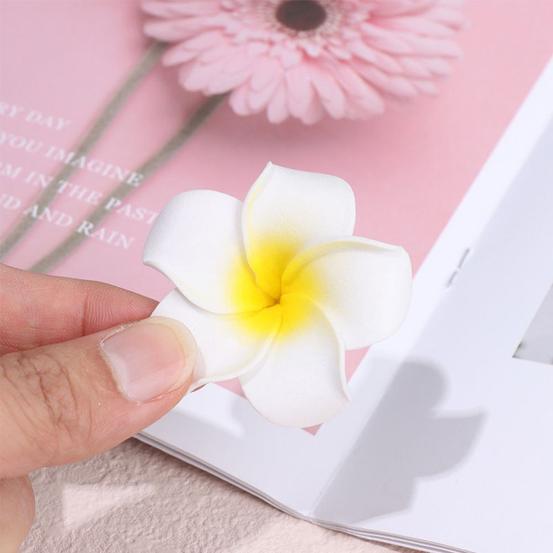 Women Girl Simulation White Plumeria Hairpin Beach Seaside Hair Clip Flower