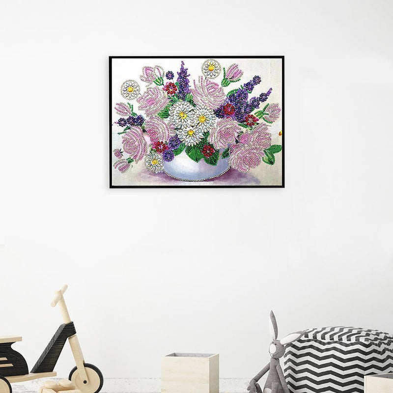 5D DIY Special Shaped Diamond Painting Flower Cross Stitch Mosaic Craft Kit