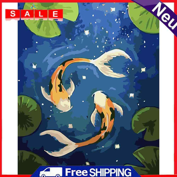 Goldfish in the Pond Oil Paint By Numbers DIY Arts Home Decoration Gift Unframed