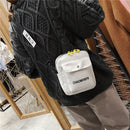 Women Cute Canvas Solid Color Small Crossbody Bag Mobile Phone Bags (White)