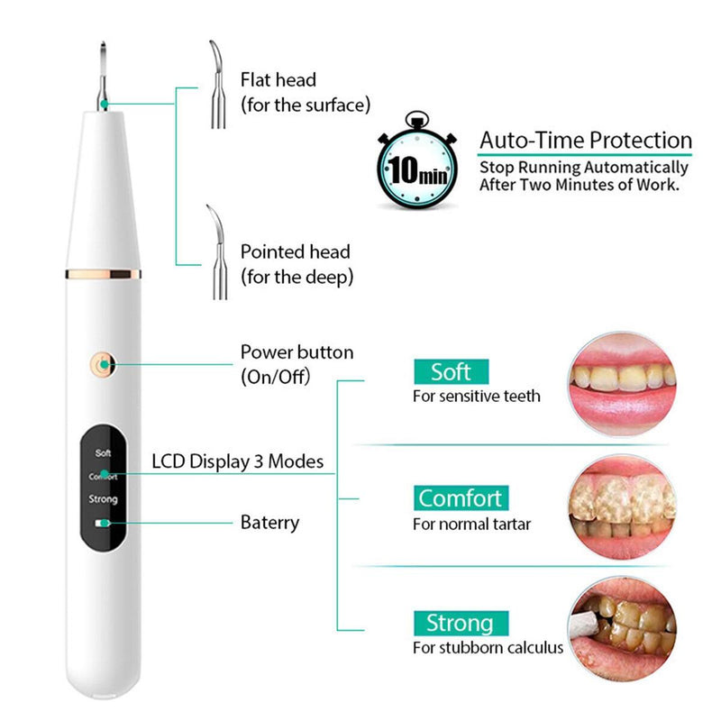 Electric Teeth Cleaning Professional Dental Calculus Plaque Remover Tools Kit~