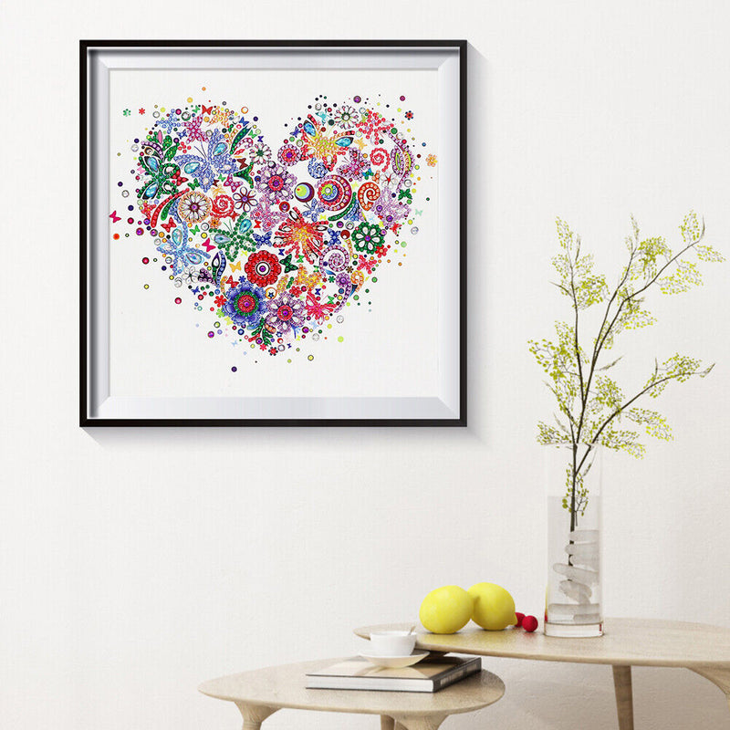 5D DIY Special Shaped Diamond Painting Heart Cross Stitch Mosaic Craft Kit