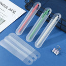 5PCS Can Be Hung Frosted Round Glossy Pencil Bag Pen Pouch Translucent Plastic