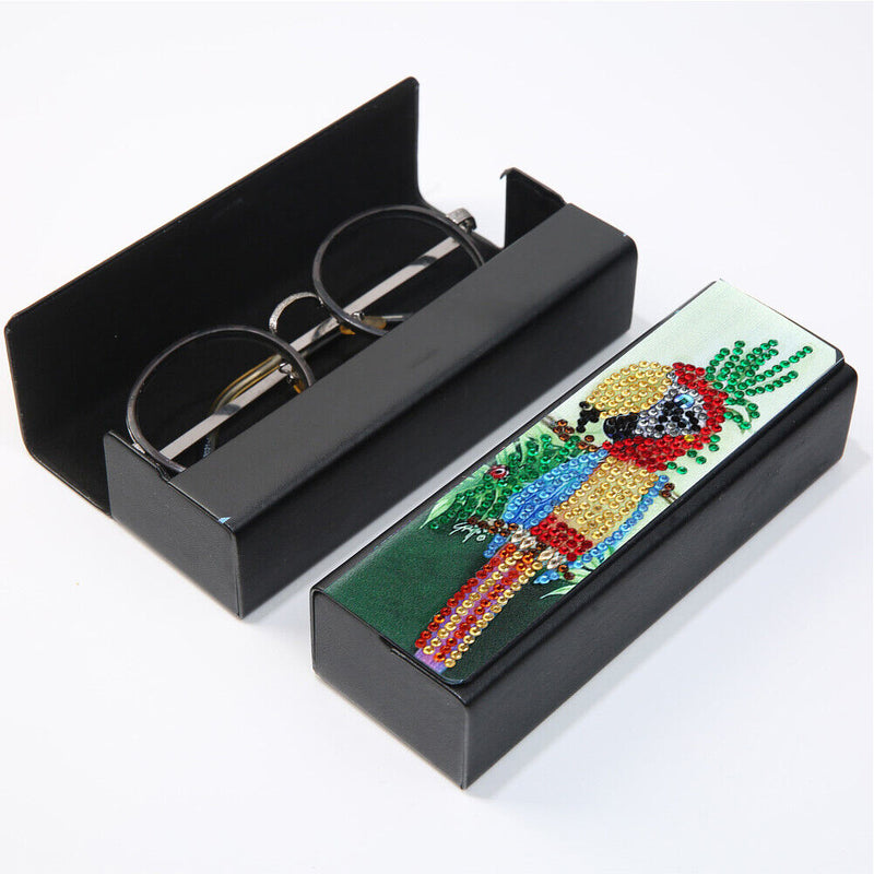 DIY Leather Diamond Painting Glasses Storage Case Mosaic Kit (Q38 Bird)