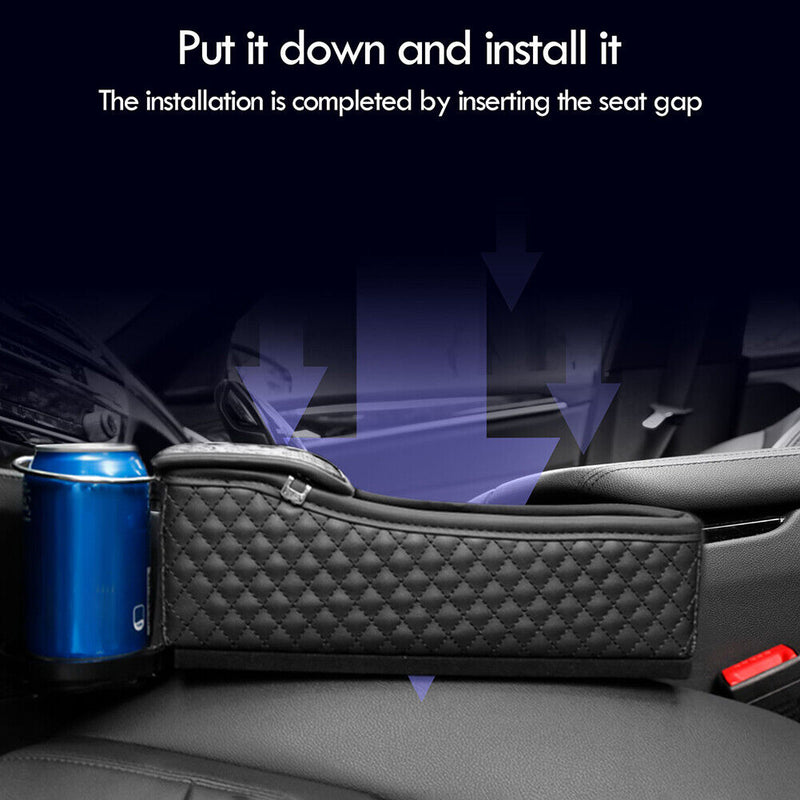 Universal Car Seat Crevice Storage Box Charger Center Dual USB Cup Rack Console