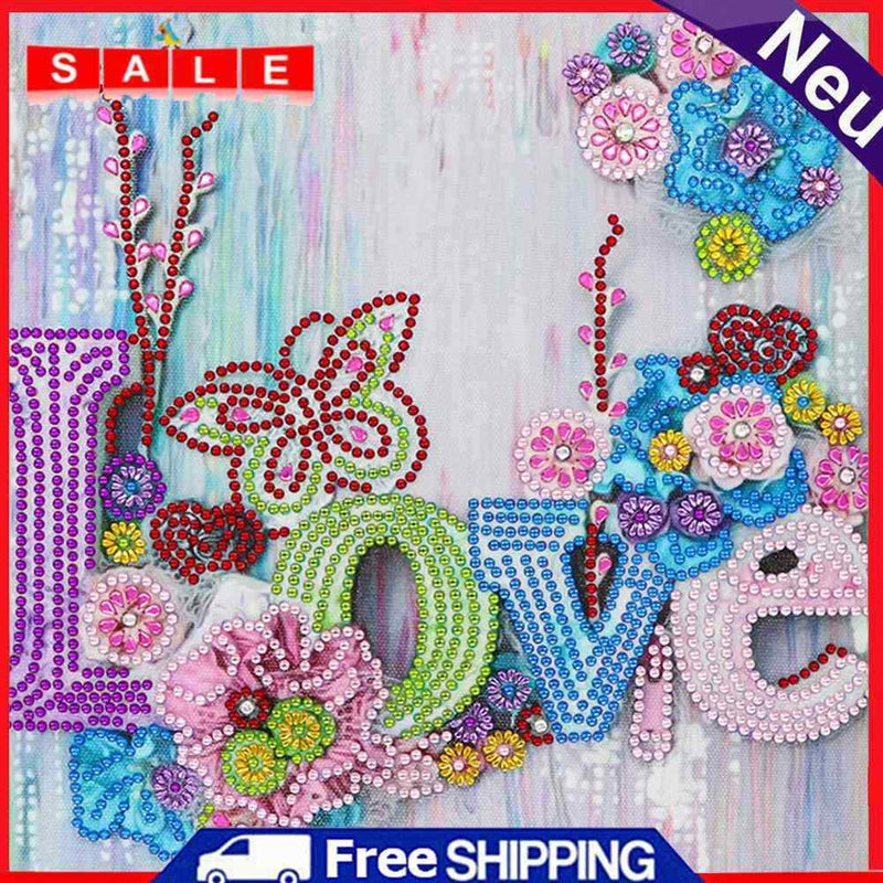 5D DIY Special Shaped Diamond Painting Love Cross Stitch Kit Home Bedroom Decor