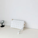 Fashion Rivet Evening Clutch Bag Leather Women Envelope Handbag (White)