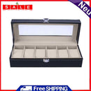 Broadroot 6 Slots Wrist Watch Display Case Box Jewelry Storage Organizer With Co
