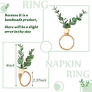 Handmade Wooden Beads Eucalyptus Napkin Rings Faux Greenery Napkin Holders