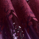 Flower Printing Curtain Yarn Tulle Window Curtain Panel for Bedroom (Purple