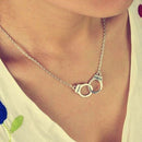 Alloy Valentine's Day Women Gift Lover Freedom Handcuff Pendant Necklace
