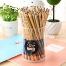 10pcs Four Color Lead Wood Pen DIY Rainbow Color Graffiti Stationery V