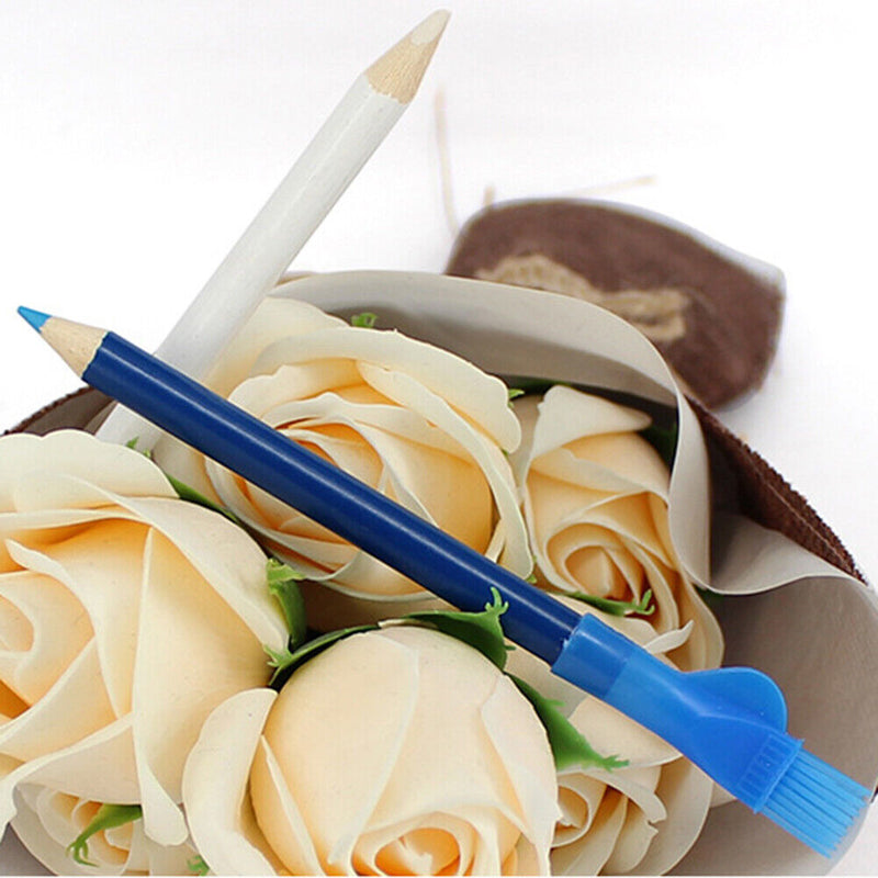 2pcs Erasable Tailor Chalk with Brush Fabric Pencil Clothes DIY Marker Pen Newly