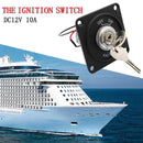ON/OFF 2 Position Key Switch DC 12V 10A Marine Boat Ignition Switch with 2 Keys