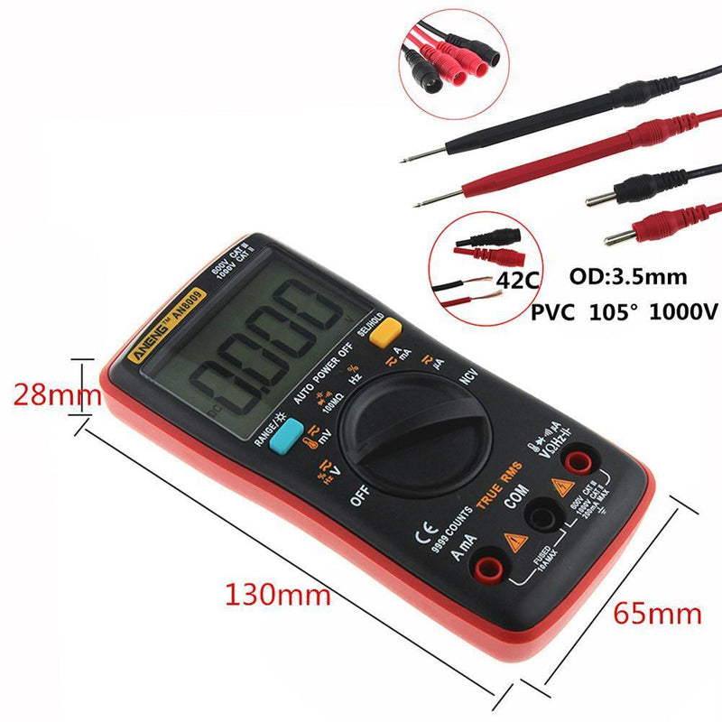 AN8009 True-RMS Auto Range Digital Multimeter NCV Ohmmeter AC/DC