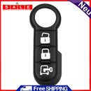 Rubber Button Pad Black for Fiat 500 Panda Abarth Dot 3 Buttons Remote Key Fob